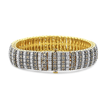 Haus Of Brilliance 10K Yellow Gold 10 1/3 Cttw Alternating Coco Color And White Diamond 5 Row Tennis Bracelet (Brown/H-I Color, Si1-Si2 Clarity) - Size 7.25 2 Vòng tay Haus Of Brilliance 10K Yellow Gold 10 1/3 Cttw Alternating Coco Color And White Diamond 5 Row Tennis Bracelet (Brown/H-I Color
