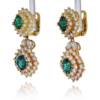 Bông tai Tiffany & Co. 1970S Tiffany & Co. Emerald And Diamond 18K Yellow Gold Earrings