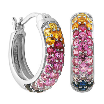 Bông tai 925 Couture Sterling Silver Created Pink