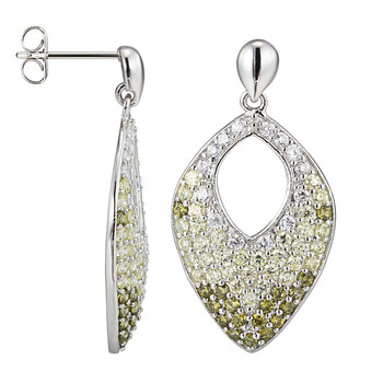 Bông tai 925 Couture Sterling Silver Green Hues Cubic Zirconia Gradient Teardrop Earrings R2Adma9700-00Lcg00