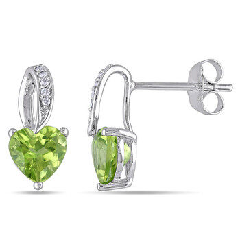 Bông tai Amour 10K Rose Gold 1.68 Ct Tgw Peridot Earrings With 0.03 Ct Tdw Diamonds