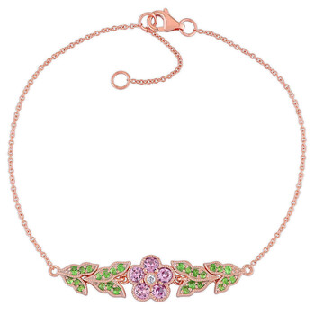 Vòng tay Amour 10K Rose Gold 1 Ct Tgw Pink Sapphire