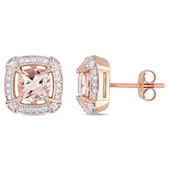 Bông tai Amour 10K Rose Gold 2 Ct Tgw Morganite