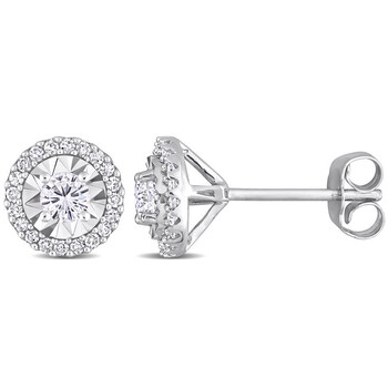 Amour 10K White Gold 1/2 Ct Tdw Diamond Stud Earrings 1 Bông tai Amour 10K White Gold 1/2 Ct Tdw Diamond Stud Earrings