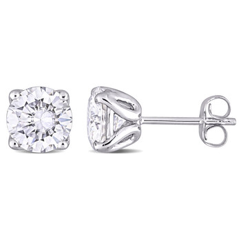 Bông tai Amour 10K White Gold 2 1/2 Ct Tgw Created White Moissanite Stud Earrings