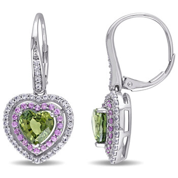 Bông tai Amour 10K White Gold 4 4/5 Ct Tgw Green