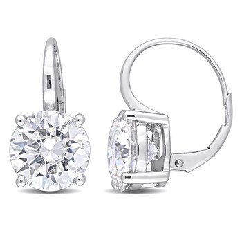 Amour 10K White Gold 7 1/2 Ct Tgw Created White Moissanite Leverback Earrings 2 Bông tai Amour 10K White Gold 7 1/2 Ct Tgw Created White Moissanite Leverback Earrings