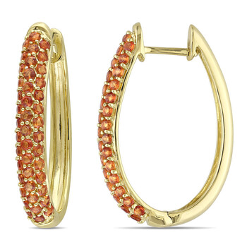 Bông tai Amour 10K Yellow Gold 4/5 Ct Tgw Madeira Citrine Hoop Earrings