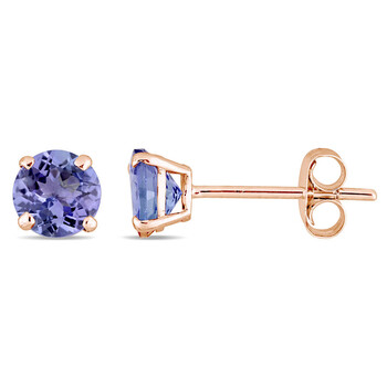 Amour 14K Rose Gold 1 1/10 Ct Tgw Tanzanite Stud Earrings 1 Bông tai Amour 14K Rose Gold 1 1/10 Ct Tgw Tanzanite Stud Earrings