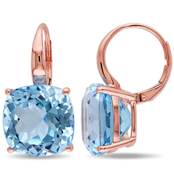 Amour 14K Rose Gold 23 1/3 Ct Tgw Sky Blue Topaz Leverback Earrings 1 Bông tai Amour 14K Rose Gold 23 1/3 Ct Tgw Sky Blue Topaz Leverback Earrings