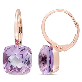 Amour 14K Rose Gold 7 Ct Tgw Rose De France Leverback Earrings 1 Bông tai Amour 14K Rose Gold 7 Ct Tgw Rose De France Leverback Earrings