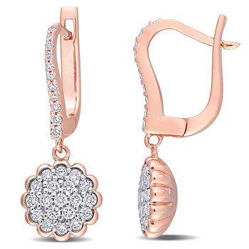 Bông tai Amour 14K Two-Tone Gold 5/8 Ct Tdw Diamond Drop Earrings
