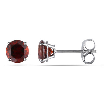 Bông tai Amour 14K White Gold 1 1/3 Ct Tgw Garnet Stud Earrings