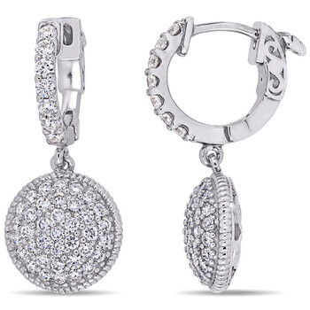 Bông tai Amour 14K White Gold 1 1/5 Ct Tdw Diamond Cluster Earrings