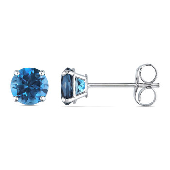 Bông tai Amour 14K White Gold 1 1/5 Ct Tgw London-Blue Topaz Stud Earrings