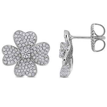 Bông tai Amour 14K White Gold 1 1/8 Ct Tdw Diamond Stud Earrings