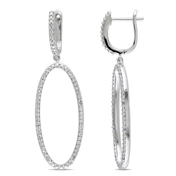 Bông tai Amour 14K White Gold 1/10 Ct Tdw Diamond Drop Earrings