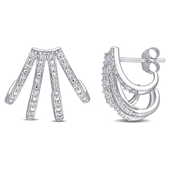 Amour 14K White Gold 1/4 Ct Tdw Diamond Stud Earrings 2 Bông tai Amour 14K White Gold 1/4 Ct Tdw Diamond Stud Earrings