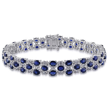 Amour 14K White Gold 15 3/4 Ct Tgw Blue And White Sapphire Bracelet 2 Vòng tay Amour 14K White Gold 15 3/4 Ct Tgw Blue And White Sapphire Bracelet chính hãng