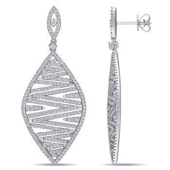 Bông tai Amour 14K White Gold 2 1/5 Ct Tdw Diamond Drop Earrings
