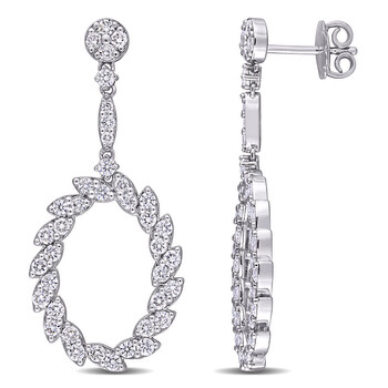 Bông tai Amour 14K White Gold 2 1/5 Ct Tdw Diamond Drop Earrings