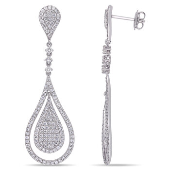 Bông tai Amour 14K White Gold 2 2/5 Ct Tdw Diamond Drop Earrings