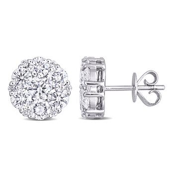 Bông tai Amour 14K White Gold 2 5/8 Ct Tdw Diamond Stud Earrings