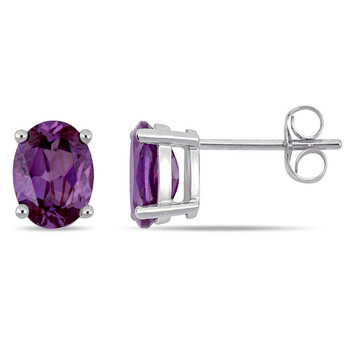 Amour 14K White Gold 3 1/3 Ct Tgw Created Alexandrite Fashion Post Earrings 1 Bông tai Amour 14K White Gold 3 1/3 Ct Tgw Created Alexandrite Fashion Post Earrings