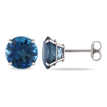 Bông tai Amour 14K White Gold 4 3/5 Ct Tgw London Blue Topaz Stud Earrings