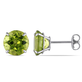 Amour 14K White Gold 4 Ct Tgw Peridot Stud Earrings 2 Bông tai Amour 14K White Gold 4 Ct Tgw Peridot Stud Earrings