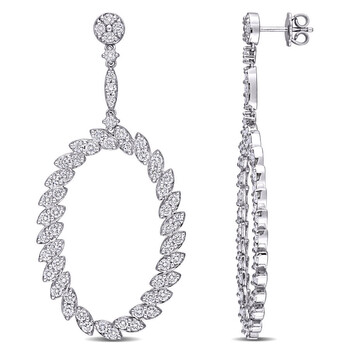 Amour 14K White Gold 5 1/4 Ct Tdw Diamond Drop Earrings 1 Bông tai Amour 14K White Gold 5 1/4 Ct Tdw Diamond Drop Earrings