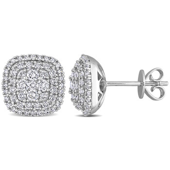 Bông tai Amour 14K White Gold 7/8 Ct Tdw Diamond Halo Cluster Stud Earrings