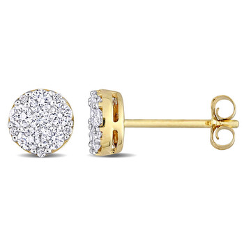 Bông tai Amour 14K Yellow Gold 1/2 Ct Tdw Diamond Stud Earrings
