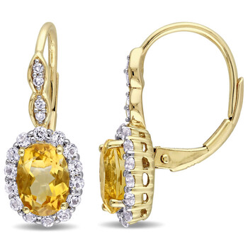 Bông tai Amour 14K Yellow Gold 2 1/4 Ct Tgw Citrine