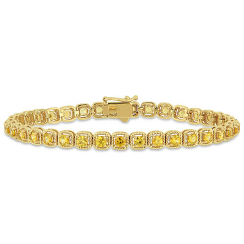 Vòng tay Amour 14K Yellow Gold 4 4/5 Ct Tgw Yellow Sapphire Tennis Bracelet chính hãng