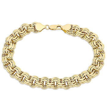 Vòng tay Amour 14K Yellow Gold Triple Link Bracelet W/ Lobster Clasp chính hãng