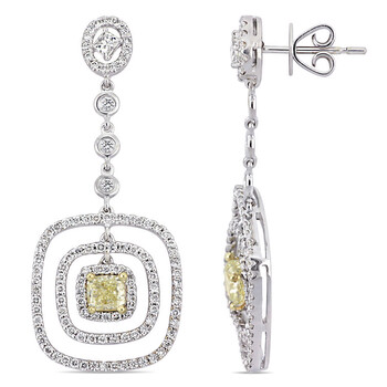Bông tai Amour 18K Two-Tone Gold 3 Ct Tdw Drop Earrings