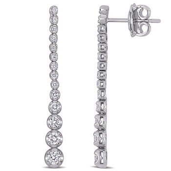 Bông tai Amour 18K White Gold 3/5 Ct Tdw Diamond Drop Earrings