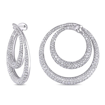 Bông tai Amour 18K White Gold 5 7/8 Ct Tdw Hoop Earrings