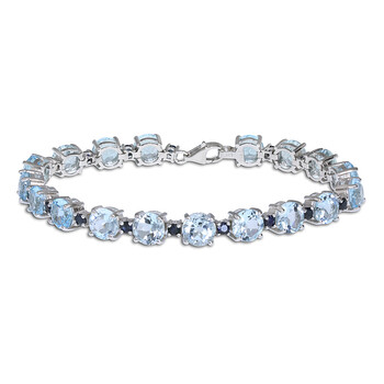 Amour 29 1/2 Ct Tgw Blue Topaz - Sky Sapphire Bracelet Silver Length (Inches): 7.75 1 Vòng tay Amour 29 1/2 Ct Tgw Blue Topaz - Sky Sapphire Bracelet Silver Length (Inches): 7.75 chính hãng