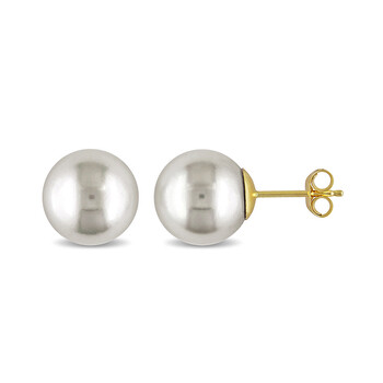 Bông tai Amour 9-10Mm Round South Sea Pearl Earrings W/ 14Ky Backs