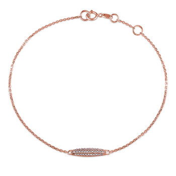 Vòng tay Amour 1/10 Ct Tw Pave Diamond Charm Bracelet In 14K Pink Gold Jms004821 chính hãng