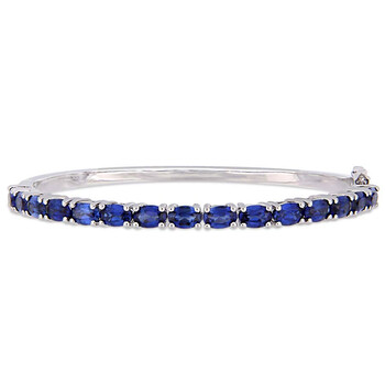 Vòng tay Amour 8-1/4 Ct Tgw Oval-Cut Created Blue Sapphire Bangle In Sterling Silver Jms005216 chính hãng