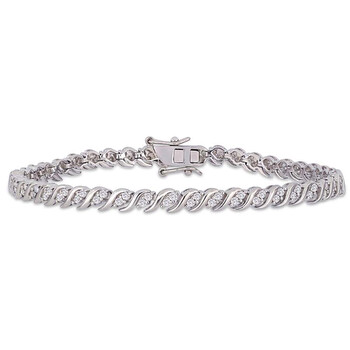 Vòng tay Amour 1 Ct Tw Diamond S-Shape Tennis Bracelet In Sterling Silver Jms005218 chính hãng