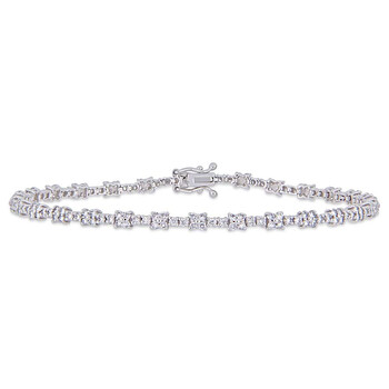 Vòng tay Amour 1-5/8 Ct Tw Diamond Tennis Station Bracelet In 14K White Gold Jms005238 chính hãng