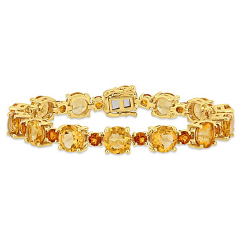 Vòng tay Amour 29 3/8 Ct Tgw Citrine And Madeira Citrine Tennis Bracelet In Yellow Gold Plated Sterling Silver Jms005258 chính hãng