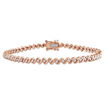 Vòng tay Amour 1/2 Ct Tw Diamond Tennis Bracelet In Rose Plated Silver Jms005263 chính hãng
