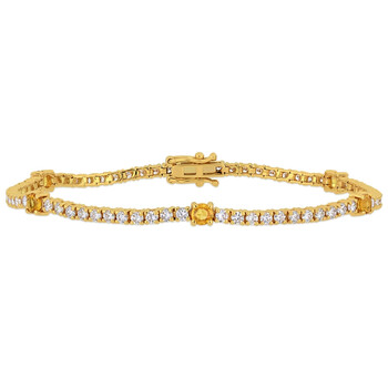 Vòng tay Amour 2 1/4 Ct Diamond Tw And 1 1/3 Ct Tgw Yellow Sapphire Bracelet 14K Gold Yellow Gh I1 Length (Inches): 7 chính hãng