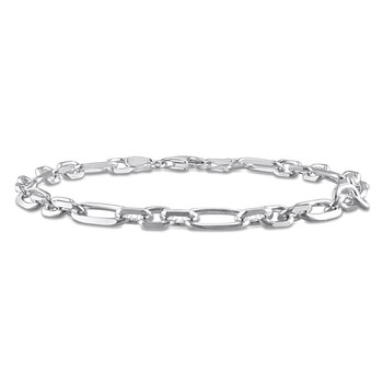 Vòng tay Amour Diamond Cut Figaro Chain Bracelet In Sterling Silver chính hãng