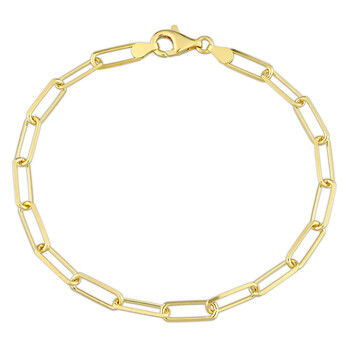 Vòng tay Amour Diamond Cut Oval Link Bracelet In 18K Yellow Gold Plated Sterling Silver chính hãng